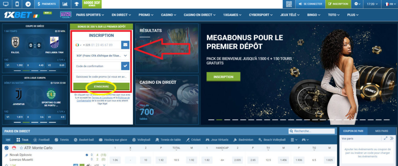 1xBet bonus d’adhésion